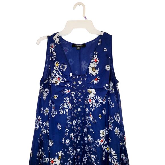 Jason Wu for Target blue mixed print floral flowy sleeveless dress - Picture 4 of 11